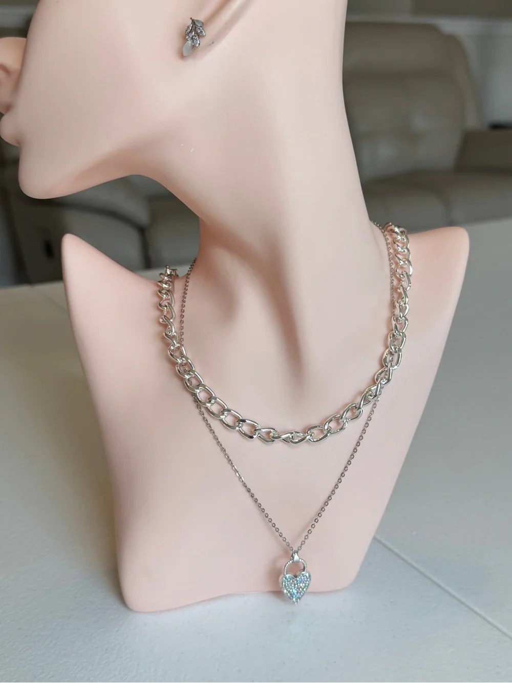 Casual Minimalist Silver Link Chain Necklace
